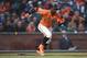 SAN FRANCISCO, CA - JULY 27: Andrew McCutchen #22 of the San Francisco Giants runs up the first base line against the Milwaukee Brewers in the bottom of the third inning at AT&T Park on July 27, 2018 in San Francisco, California. (Photo by Thearon W. Henderson/Getty Images)