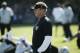 Oakland Raiders head coach Jon Gruden during NFL football training in Napa, California, Friday, July 27, 2018. (AP Photo / Eric Risberg)