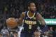 Denver Nuggets' Will Barton plays against the Minnesota Timberwolvesin the second half of an NBA basketball game Wednesday, April 11, 2018, in Minneapolis. (AP Photo/Jim Mone)