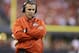 Ohio State head coach Urban Meyer is seen on the sidelines during the first half of the Big Ten championship NCAA college football game against Wisconsin, Saturday, Dec. 2, 2017, in Indianapolis. (AP Photo/Michael Conroy)