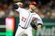 WASHINGTON, DC - JULY 02: Shawn Kelley #27 of the Washington Nationals pitches against the Boston Red Sox at Nationals Park on July 2, 2018 in Washington, DC. (Photo by G Fiume/Getty Images)
