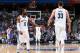 MEMPHIS, TN - OCTOBER 26: Marc Gasol #33 and Mike Conley #11 of the Memphis Grizzlies high five during the game against the Dallas Mavericks on October 26, 2017 at FedExForum in Memphis, Tennessee. NOTE TO USER: User expressly acknowledges and agrees that, by downloading and or using this photograph, User is consenting to the terms and conditions of the Getty Images License Agreement. Mandatory Copyright Notice: Copyright 2017 NBAE (Photo by Joe Murphy/NBAE via Getty Images)