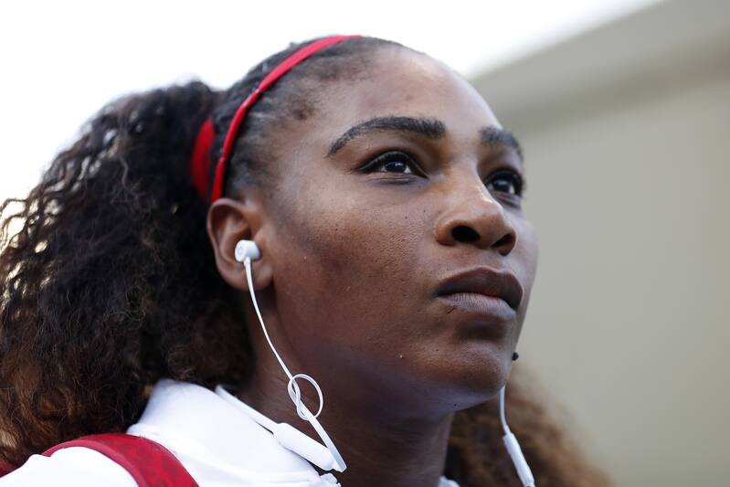 Serena Williams, of the United States, waits to walk onto the court before the match against Johanna Konta, from Britain, during the Mubadala Silicon Valley Classic tennis tournament in San Jose, Calif., Tuesday, July 31, 2018. Williams lost 6-1, 6-0. (AP Photo/Tony Avelar)
