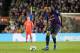   BARCELONA, SPAIN - May 20: Yerry Fernando Mina of FC Barcelona in action during the La Liga match between Barcelona and Real Sociedad at Camp Nou on May 20, 2018 in Barcelona. 