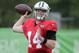 New York Jets quarterback Sam Darnold throws during practice at the NFL football team's training camp in Florham Park, N.J., Thursday, Aug. 2, 2018. (AP Photo/Seth Wenig)