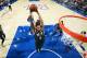 PHILADELPHIA, PA - MARCH 16: Jahlil Okafor #4 of the Brooklyn Nets grabs the rebound against the Philadelphia 76ers at the Wells Fargo Center on March 16, 2018 in Philadelphia, Pennsylvania NOTE TO USER: User expressly acknowledges and agrees that, by downloading and/or using this Photograph, user is consenting to the terms and conditions of the Getty Images License Agreement. Mandatory Copyright Notice: Copyright 2018 NBAE (Photo by Jesse D. Garrabrant/NBAE via Getty Images)