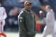 Cleveland Browns head coach Hue Jackson works the field during practice before an NFL football game against the Cincinnati Bengals, Sunday, Nov. 26, 2017, in Cincinnati. (AP Photo/Gary Landers)
