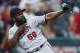 CLEVELAND, OH - AUGUST 07: Fernando Rodney #56 of the Minnesota Twins celebrates a 3-2 victory over the Cleveland Indians at Progressive Field on August 7, 2018 in Cleveland, Ohio. (Photo by Ron Schwane/Getty Images)