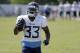 Tennessee Titans running back Dion Lewis runs the ball during NFL football training camp Sunday, July 29, 2018, in Nashville, Tenn. (AP Photo/Mark Humphrey)