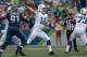 SEATTLE, WA - AUGUST 09: Quarterback Andrew Luck #12 of the Indianapolis Colts passes against the Seattle Seahawks at CenturyLink Field on August 9, 2018 in Seattle, Washington. (Photo by Otto Greule Jr/Getty Images)