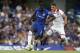 Chelsea's French midfielder Tiemoue Bakayoko (L) vies with Lyon's French midfielder Houssem Aouar during the International Champions Cup football match between Chelsea and Lyon at Stamford Bridge in London on August 7, 2018. (Photo by Ian KINGTON / AFP) (Photo credit should read IAN KINGTON/AFP/Getty Images)