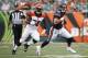 Chicago Bears quarterback Mitchell Trubisky looks to pass in the first half of an NFL preseason football game against the Cincinnati Bengals, Thursday, Aug. 9, 2018, in Cincinnati. (AP Photo/Frank Victores)