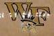 WINSTON-SALEM, NC - JANUARY 29: A view of the Wake Forest logo prior to a game between the Syracuse Orange and the Wake Forest Demon Deacons at Lawrence Joel Coliseum on January 29, 2014 in Winston-Salem, North Carolina. Syracuse defeated Wake Forest 67-57. (Photo by Lance King/Getty Images)