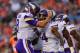 DENVER, CO - AUGUST 11: Quarterback Kirk Cousins #8 of the Minnesota Vikings celebrates after a first quarter touchdown pass to wide receiver Stefon Diggs #14 against the Denver Broncos during an NFL preseason game at Broncos Stadium at Mile High on August 11, 2018 in Denver, Colorado. (Photo by Dustin Bradford/Getty Images)