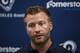 Los Angeles Rams head coach Sean McVay speaks at a news conference after a preseason NFL football game against the Baltimore Ravens, Thursday, Aug. 9, 2018, in Baltimore. (AP Photo/Nick Wass)