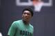 Boston Celtics draft pick Robert Williams at the team's training facility in Boston, Tuesday, July 3, 2018. (AP Photo/Charles Krupa)