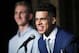 FILE - In this June 22, 2018, file photo, Michael Porter Jr., the Denver Nuggets first-round pick in the NBA Draft, jokes with reporters as one of the team's two, second-round selections, Thomas Welsh, looks on during a news conference to introduce the players to the media, in Denver. Nuggets rookie forward Michael Porter Jr. has undergone back surgery in Dallas and there is no timetable for his return to the court. The team said Thursday, July 19, 2018, the procedure of the lumbar spine was performed by Dr. Andrew Dossett at the Carrell Clinic. (AP Photo/David Zalubowski, File)