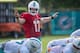 DAVIE, FL - AUGUST 2: Ryan Tannehill #17 of the Miami Dolphins performing drills during Miami Dolphins Training Camp at Baptist Health Training Facility at Nova Southeastern University on August 2, 2018 in Davie, Florida. (Photo by Mark Brown/Getty Images)