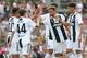 VILLAR PEROSA, ITALY - AUGUST 12: Claudio Marchisio (C) of Juventus FC celebrates his goal with his team-mates during the Pre-Season Friendly match between Juventus and Juventus U19 on August 12, 2018 in Villar Perosa, Italy. (Photo by Marco Luzzani/Getty Images)