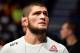 CALGARY, AB - JULY 28: UFC lightweight champion Khabib Nurmagomedov is seen in attendance during the UFC Fight Night event at Scotiabank Saddledome on July 28, 2018 in Calgary, Alberta, Canada. (Photo by Jeff Bottari/Zuffa LLC/Zuffa LLC via Getty Images)