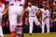ST. LOUIS, MO - AUGUST 13: Paul DeJong #12 of the St. Louis Cardinals celebrates after hitting a walk-off home run against the Washington Nationals ninth inning at Busch Stadium on August 13, 2018 in St. Louis, Missouri. (Photo by Dilip Vishwanat/Getty Images)