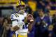 LSU quarterback Justin McMillan (12) warms up before an NCAA college football game against Texas A&M in Baton Rouge, La., Saturday, Nov. 25, 2017. (AP Photo/Gerald Herbert)