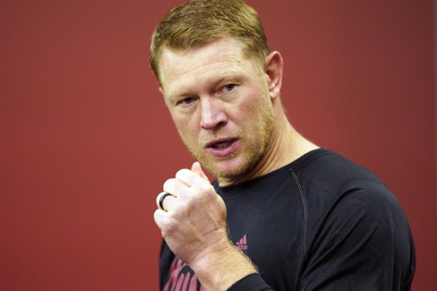 Nebraska head coach Scott Frost speaks during an NCAA college football news conference in Lincoln, Neb., Thursday, Aug. 2, 2018. Frost has said repeatedly that Nebraska made a mistake moving away from the methods Osborne successfully used. Frost's job is to return his team to the place it held in the college football hierarchy two decades ago by returning to the methods Osborne used on and off the field to make the Cornhuskers great. 2018. (AP Photo/Nati Harnik)