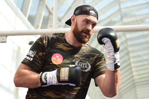 BELFAST, NORTHERN IRELAND - AUGUST 15: Tyson Fury during an open public workout at Castle Court on August 15, 2018 in Belfast, Northern Ireland. The Carl Frampton boxing bill also featuring Tyson Fury and Paddy Barnes takes place on Saturday night at Windsor Park. (Photo by Charles McQuillan/Getty Images)