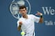 MASON, OH - AUGUST 15: Novak Djokovic of Serbia returns a shot against Adrian Mannarino of France during Day 5 of the Western and Southern Open at the Lindner Family Tennis Center on August 15, 2018 in Mason, Ohio. (Photo by Rob Carr/Getty Images)