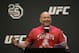 Dana White, president of the Ultimate Fighting Championship, the largest mixed martial arts organization in the world, opens a UFC weigh-in Friday, Jan. 19, 2018, in Boston. (AP Photo/Stephan Savoia)
