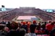 KANSAS CITY, MO - JANUARY 6: Fans stand at attention for the national anthem overlooking a 100 yard American flag prior the AFC Wild Card Playoff Game between the Kansas City Chiefs and the Tennessee Titans at Arrowhead Stadium on January 6, 2018 in Kansas City, Missouri. (Photo by Jason Hanna/Getty Images)