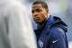 NASHVILLE, TN - DECEMBER 31: Injured Running Back DeMarco Murray of the Tennessee Titans looks on as the team warms up before there game against the Jacksonville Jaguars at Nissan Stadium on December 31, 2017 in Nashville, Tennessee. (Photo by Wesley Hitt/Getty Images)