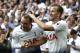 LONDON, ENGLAND - AUGUST 18: Harry Kane of Tottenham Hotspur celebrates after scoring his team's third goal with Christian Eriksen during the Premier League match between Tottenham Hotspur and Fulham FC at Wembley Stadium on August 18, 2018 in London, United Kingdom. (Photo by Julian Finney/Getty Images)
