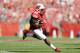 Wisconsin wide receiver Quintez Cephus (87) against Maryland during the first half of an NCAA college football game Saturday, Oct. 21, 2017, in Madison, Wis. (AP Photo/Andy Manis)
