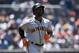 San Francisco Giants' Andrew McCutchen in action during the third inning of a baseball game against the San Diego Padres in San Diego, Tuesday, July 31, 2018. (AP Photo/Kelvin Kuo)