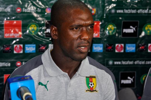 Newly appointed Cameroon coach and former Dutch international footballer Clarence Seedorf addresses a press conference in Yaounde on August 20, 2018. (Photo by Reinnier KAZE / AFP) / The erroneous mention[s] appearing in the metadata of this photo by Reinnier KAZE has been modified in AFP systems in the following manner: [Seedorf] instead of [Seerdorf]. Please immediately remove the erroneous mention[s] from all your online services and delete it (them) from your servers. If you have been authorized by AFP to distribute it (them) to third parties, please ensure that the same actions are carried out by them. Failure to promptly comply with these instructions will entail liability on your part for any continued or post notification usage. Therefore we thank you very much for all your attention and prompt action. We are sorry for the inconvenience this notification may cause and remain at your disposal for any further information you may require.        (Photo credit should read REINNIER KAZE/AFP/Getty Images)