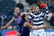 GEELONG, AUSTRALIA - AUGUST 18: Cameron Guthrie of the Cats gathers the ball during the round 22 AFL match between the Geelong Cats and the Fremantle Dockers at GMHBA Stadium on August 18, 2018 in Geelong, Australia. (Photo by Darrian Traynor/Getty Images)
