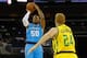 DULUTH, GA - AUGUST 10: Corey Maggette #50 of the Power shoots a jumper over Brian Scalabrine #24 of the Ball Hogs during week eight of the BIG3 three on three basketball league at Infinite Energy Arena on August 10, 2018 in Duluth, Georgia. (Photo by Kevin C. Cox/Getty Images)