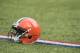 ORCHARD PARK, NY - DECEMBER 18: A Cleveland Browns helmet rests on the field before the game against the Buffalo Bills on December 18, 2016 at New Era Field in Orchard Park, New York. Buffalo defeats Cleveland 33-13. (Photo by Brett Carlsen/Getty Images) *** Local Caption ***