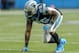 Carolina Panthers defensive end Charles Johnson (95) lines up during the second half of an NFL football game against the Atlanta Falcons in Charlotte, N.C. Saturday, Dec. 24, 2016. (AP Photo/Mike McCarn)