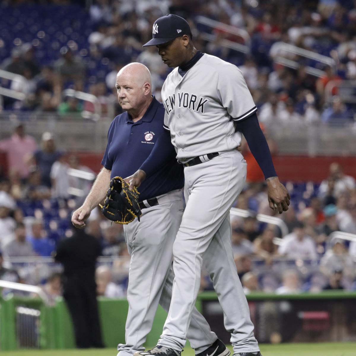 Yankees place closer Aroldis Chapman on injured list because of