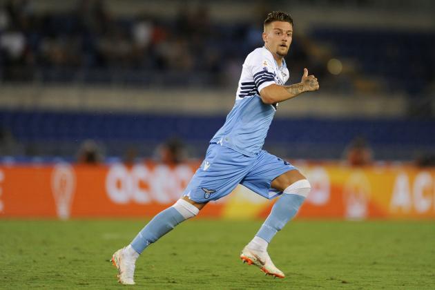 ROME, ITALY - AUGUST 18: Sergej Milinkovic Savic of SS Lazio during the serie A match between SS Lazio and SSC Napoli at Stadio Olimpico on August 18, 2018 in Rome, Italy. (Photo by Marco Rosi/Getty Images)