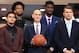 NEW YORK, NY - JUNE 21: NBA Commissioner Adam Silver (C) poses with NBA Draft Prospects Trae Young, Marvin Bagley III, Deandre Ayton and Luka Doncic before the 2018 NBA Draft at the Barclays Center on June 21, 2018 in the Brooklyn borough of New York City. NOTE TO USER: User expressly acknowledges and agrees that, by downloading and or using this photograph, User is consenting to the terms and conditions of the Getty Images License Agreement. (Photo by Mike Lawrie/Getty Images)