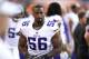Minnesota Vikings linebacker Antwione Williams warms up before an NFL football game against the Denver Broncos Saturday, Aug. 11, 2018, in Denver. (AP Photo/Mark Reis)