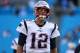 New England Patriots' Tom Brady (12) warms up before a preseason NFL football game against the Carolina Panthers in Charlotte, N.C., Friday, Aug. 24, 2018. (AP Photo/Jason E. Miczek)