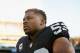 OAKLAND, CA - DECEMBER 03: Khalil Mack #52 of the Oakland Raiders leaves the field after a win against the New York Giants at Oakland-Alameda County Coliseum on December 3, 2017 in Oakland, California. (Photo by Lachlan Cunningham/Getty Images)