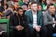 BOSTON, MA - MAY 13: Kyrie Irving #11 Gordon Hayward #20 and Daniel Theis #27 of the Boston Celtics look on during Game One of the Eastern Conference Finals of the 2018 NBA Playoffs against the Cleveland Cavaliers on May 13, 2018 at the TD Garden in Boston, Massachusetts. NOTE TO USER: User expressly acknowledges and agrees that, by downloading and or using this photograph, User is consenting to the terms and conditions of the Getty Images License Agreement. Mandatory Copyright Notice: Copyright 2018 NBAE (Photo by Brian Babineau/NBAE via Getty Images)