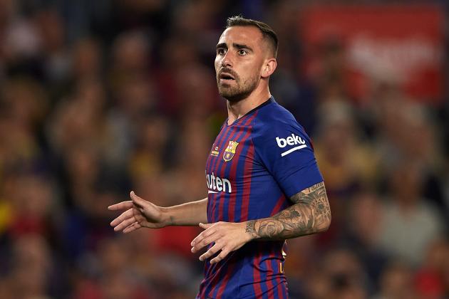 BARCELONA, SPAIN - MAY 20:  Paco Alcacer of Barcelona looks on during the La Liga match between Barcelona and Real Sociedad at Camp Nou on May 20, 2018 in Barcelona, Spain.  (Photo by Quality Sport Images/Getty Images)