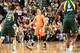 SEATTLE, WA - AUGUST 28: Diana Taurasi #3 of the Phoenix Mercury handles the ball against the Seattle Storm during Game Two of the WNBA SemiFinals at KeyArena in Seattle, Washington. NOTE TO USER: User expressly acknowledges and agrees that, by downloading and or using this Photograph, user is consenting to the terms and conditions of the Getty Images License Agreement. Mandatory Copyright Notice: Copyright 2018 NBAE (Photo by Joshua Huston/NBAE via Getty Images)