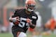 Cleveland Browns offensive lineman Mychal Kendricks during NFL football training camp, Friday, July 27, 2018, in Berea, Ohio. (AP Photo/Tony Dejak)